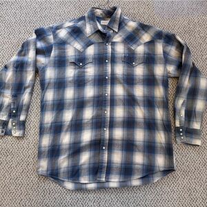 Stetson Navy and Cream Western Longsleeve Men's Shirt